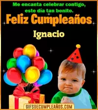 GIF Meme de Niño Feliz Cumpleaños Ignacio